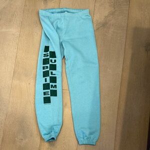 Rowdy Sprout Teal Joggers with Sublime Print